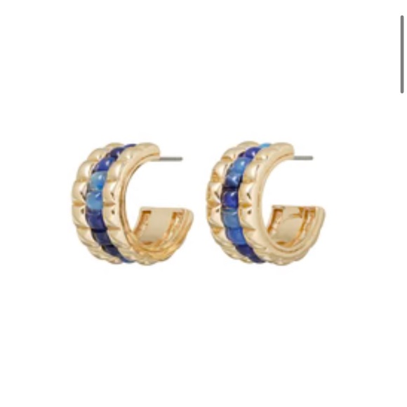 Roxanne Assoulin The Puffy Stud Hoop Earrings - Picture 1 of 6